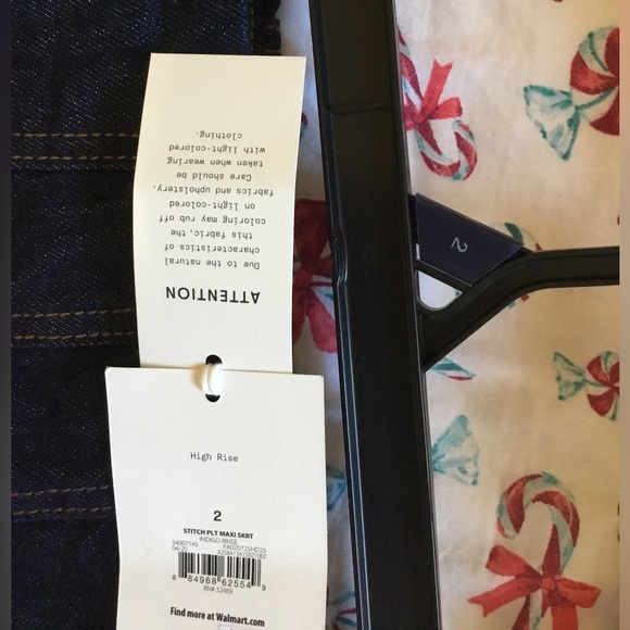 Free Assembly Women's Stitch Pleated Denim MIDI Maxi Skirt, Size 2 - Picture 5 of 8